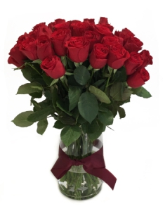 RED ROSES VASE