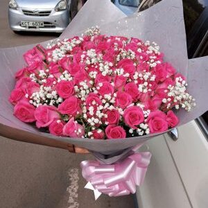 100 PINK ROSES BOUQUET